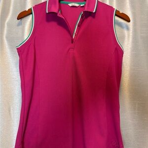 Lady Hagen Pink Sleeveless golf/tennis Tank Top with Polo collar size‎ small